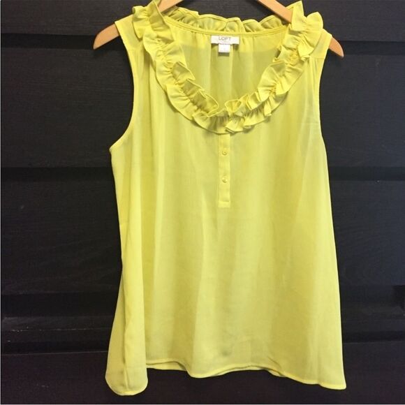 LOFT Tops - Loft sleeveless yellow blouse.